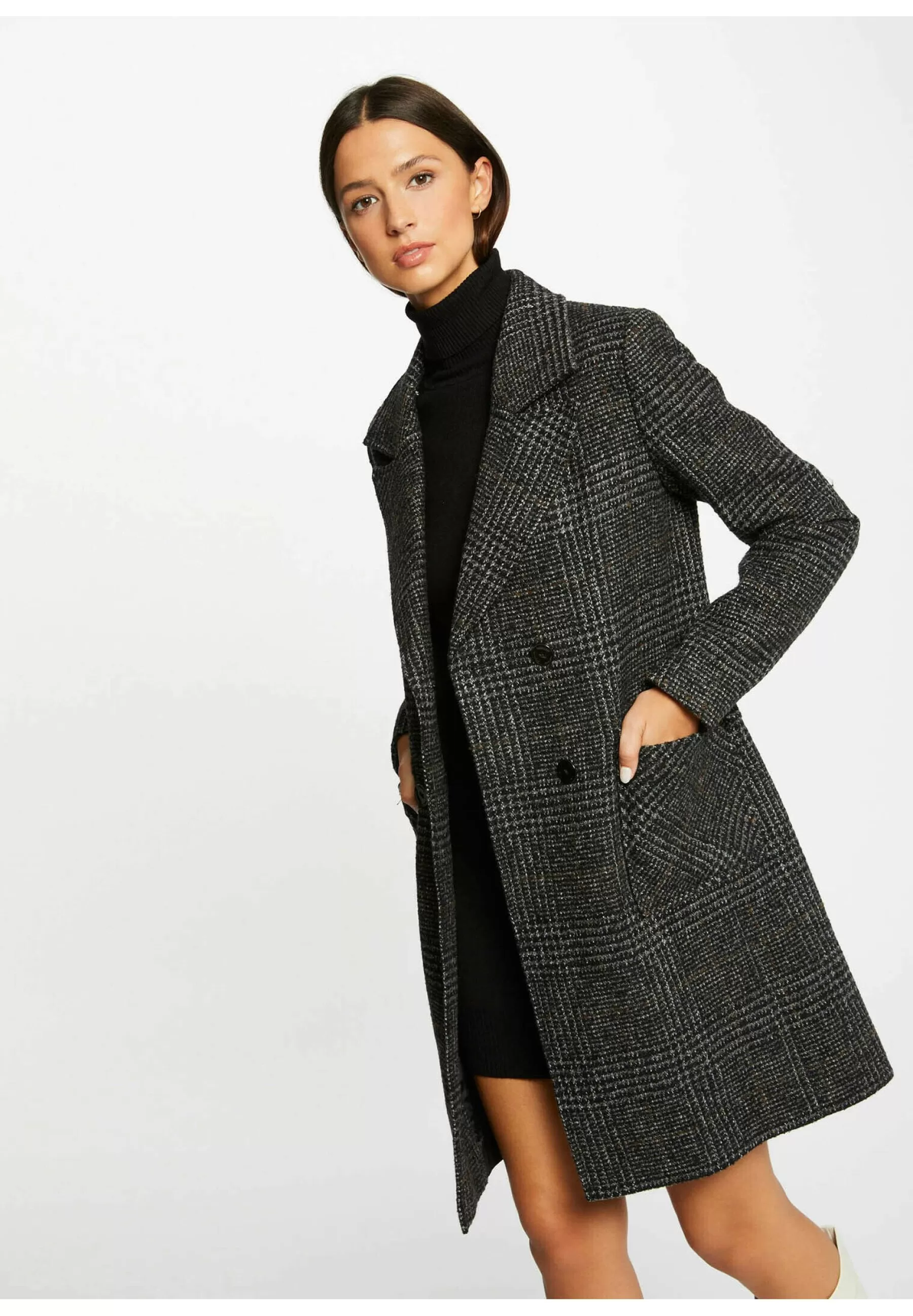 Flash Sale A Quadri Con Bottoni - Cappotto Classico Donna Classici