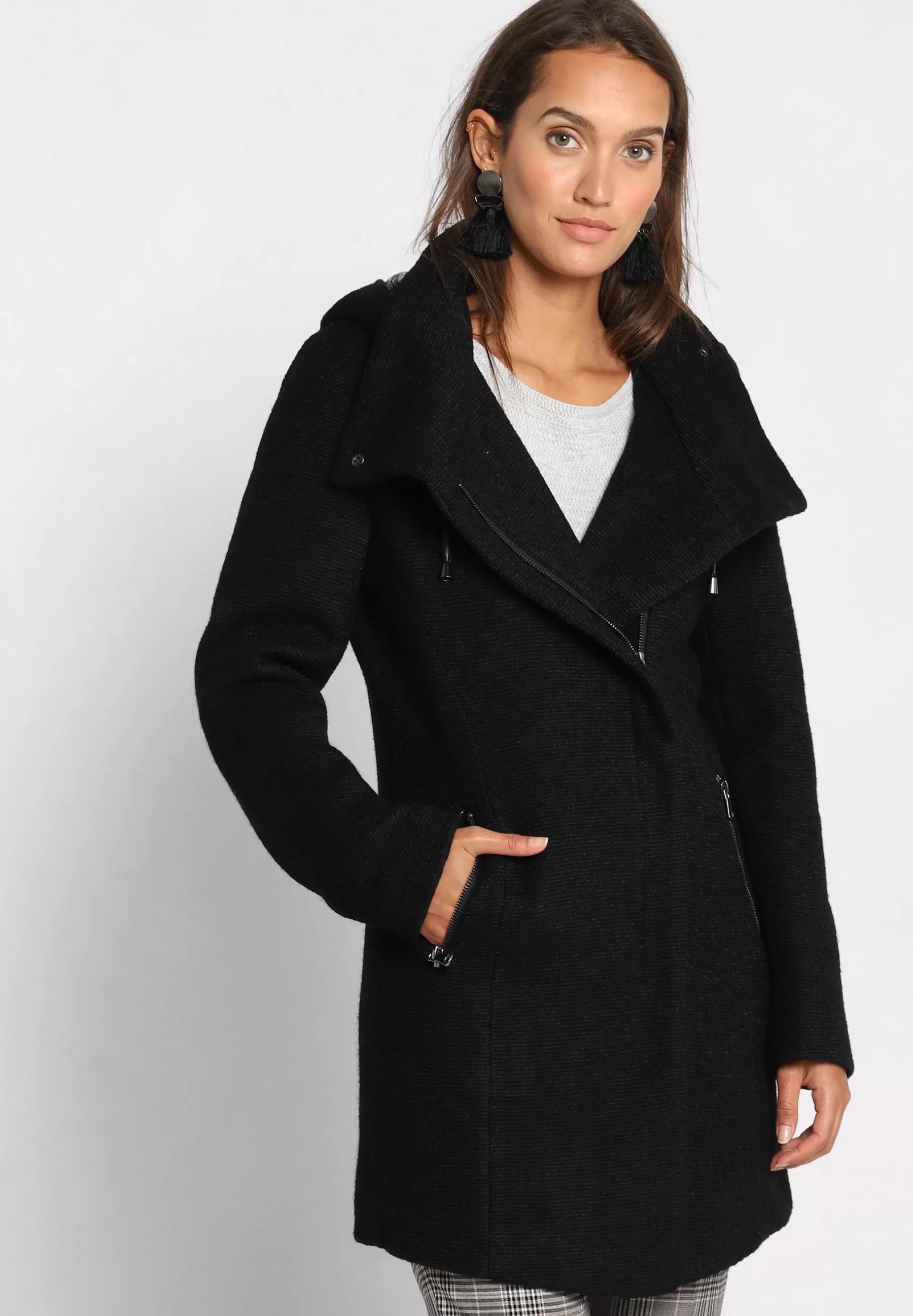 Hot Asymmetrisch Geschwungener - Cappotto Corto Donna Classici