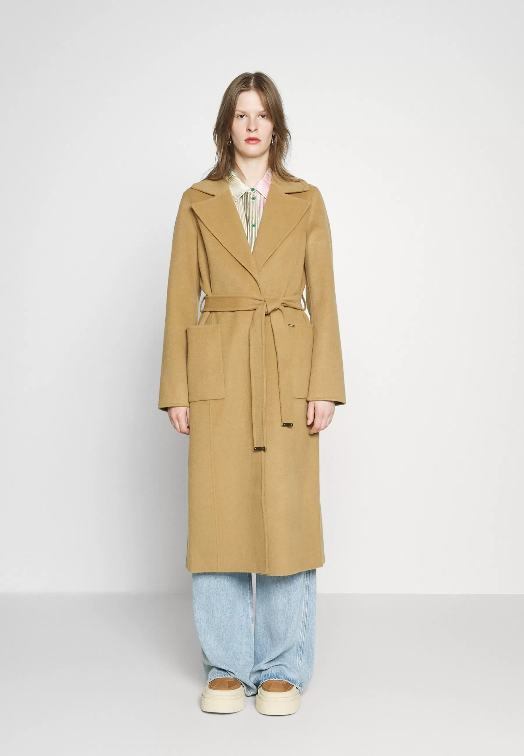 Store Belted Wrap Style Face Coat - Cappotto Classico Donna Classici