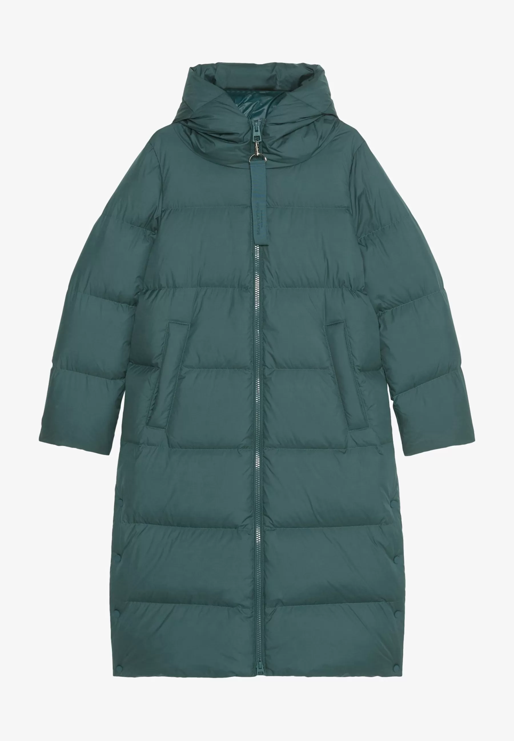 Best Coat Fixed Hood Welt Pockets Side Slits With Pressbuttons - Piumino Donna Piumini Lunghi