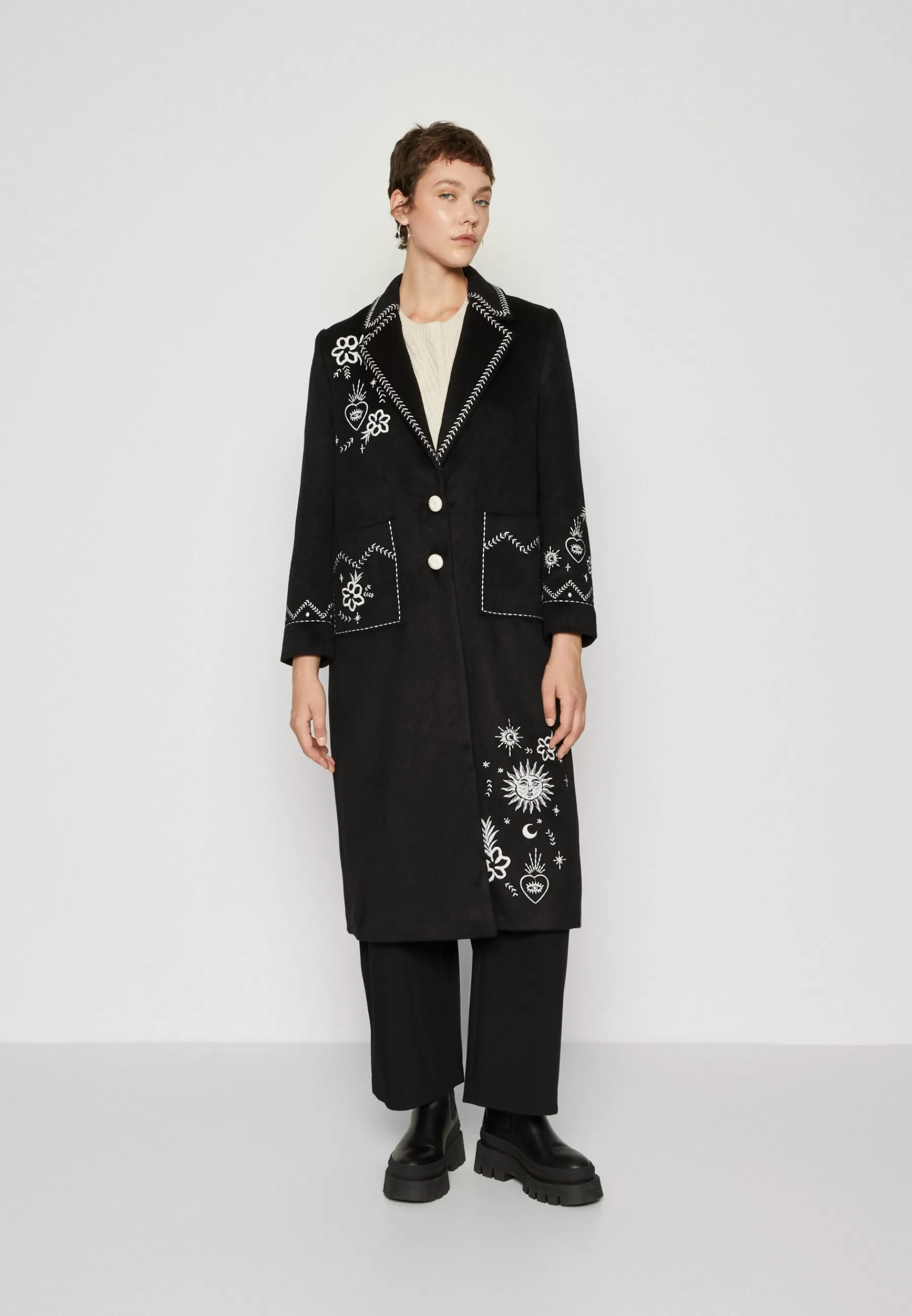 Clearance Embroidered Geneva Coat - Cappotto Classico Donna Classici