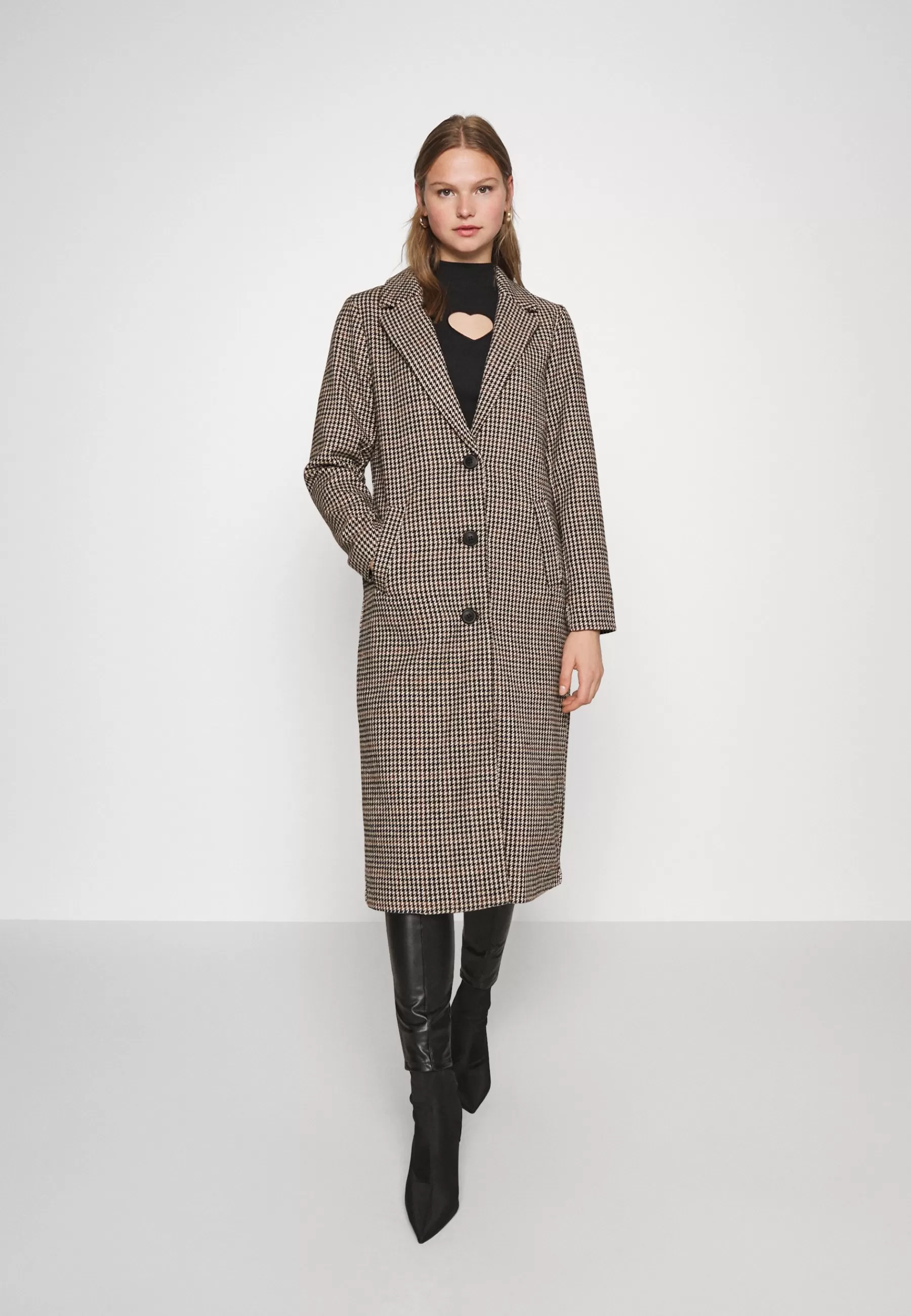 Best emma Check X-Long Coat - Cappotto Classico Donna Classici
