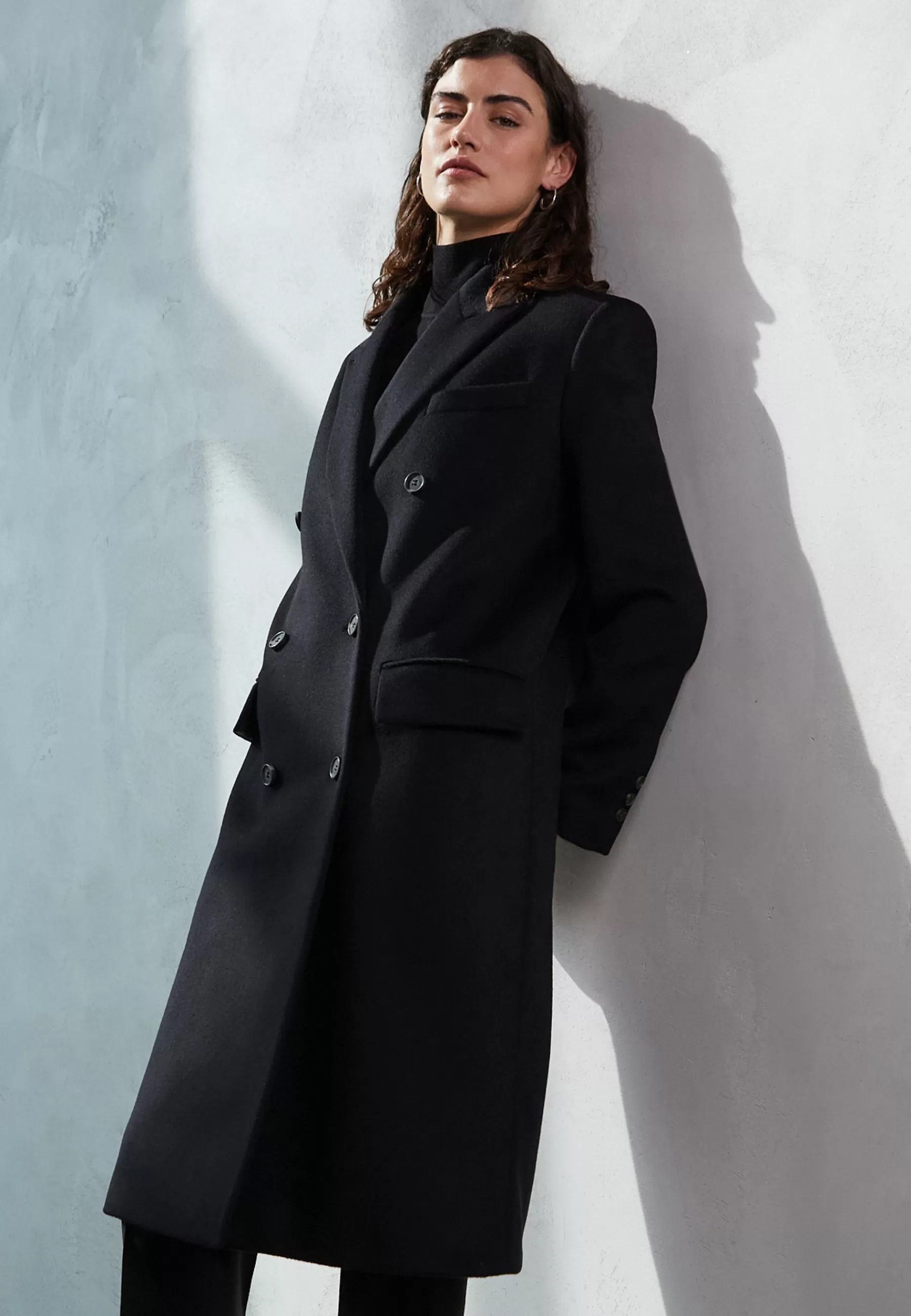 Clearance Melton Double Breasted Coat - Cappotto Classico Donna Classici