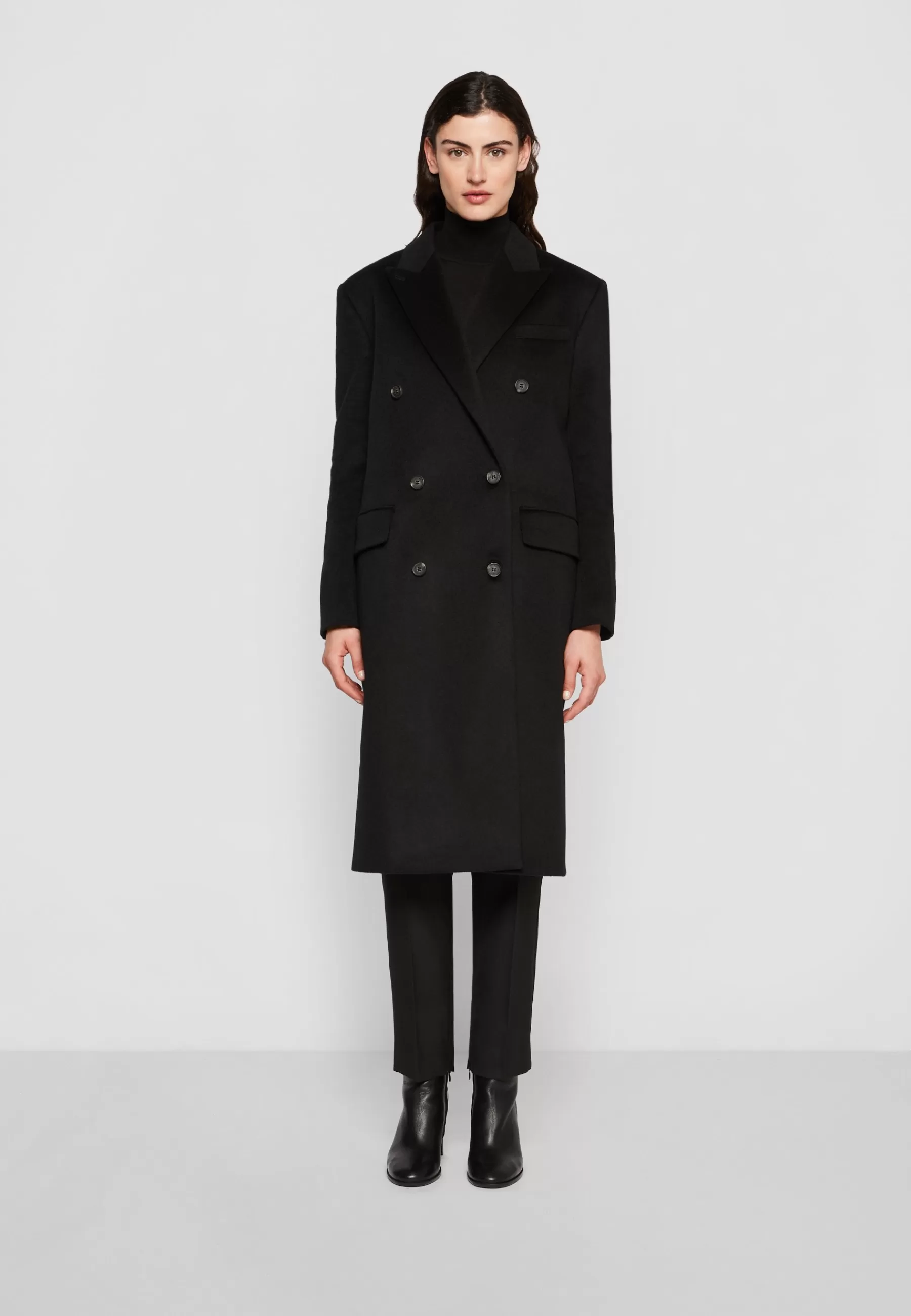 Clearance Melton Double Breasted Coat - Cappotto Classico Donna Classici