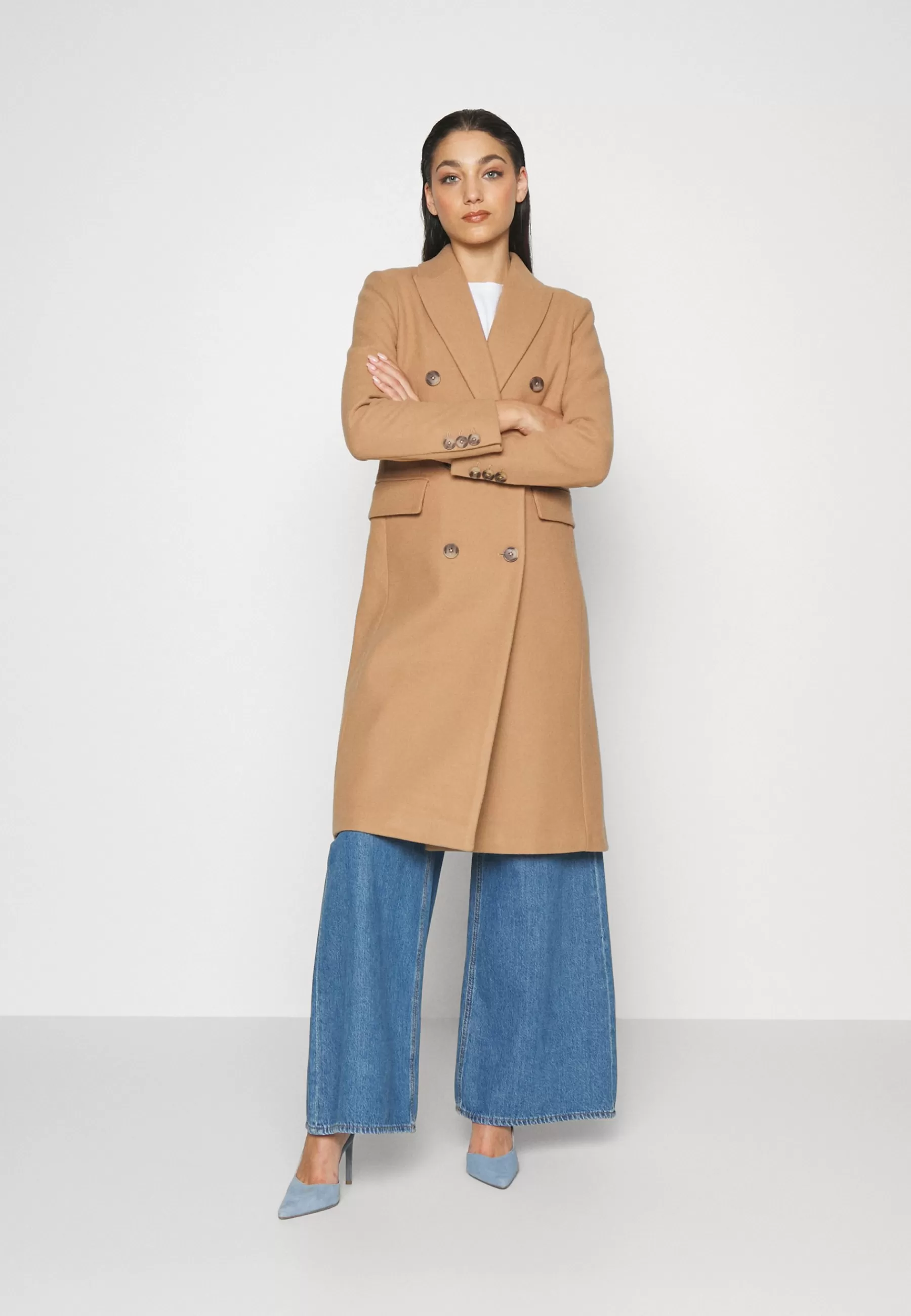 Online Mila Longline Button Coat - Cappotto Classico Donna Classici