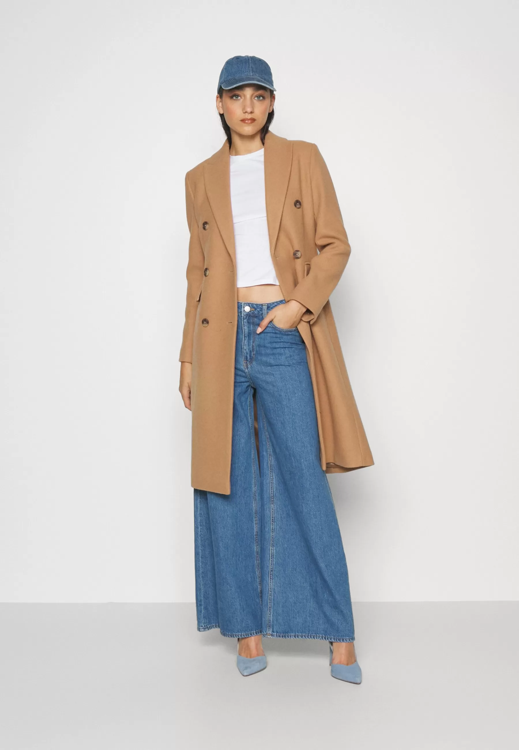 Online Mila Longline Button Coat - Cappotto Classico Donna Classici