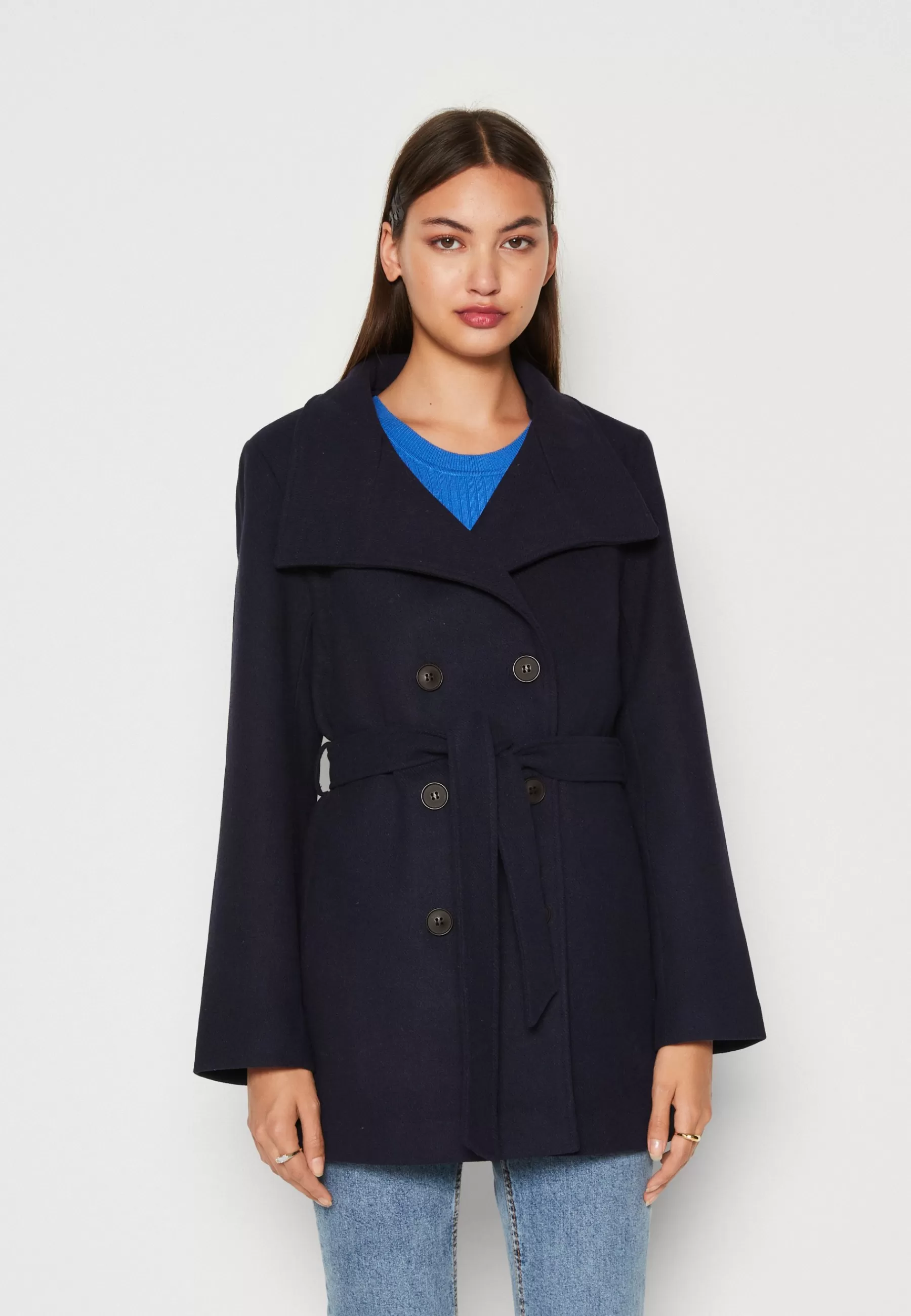 Online Onlmedina Short Belted Coat - Cappotto Classico Donna Classici