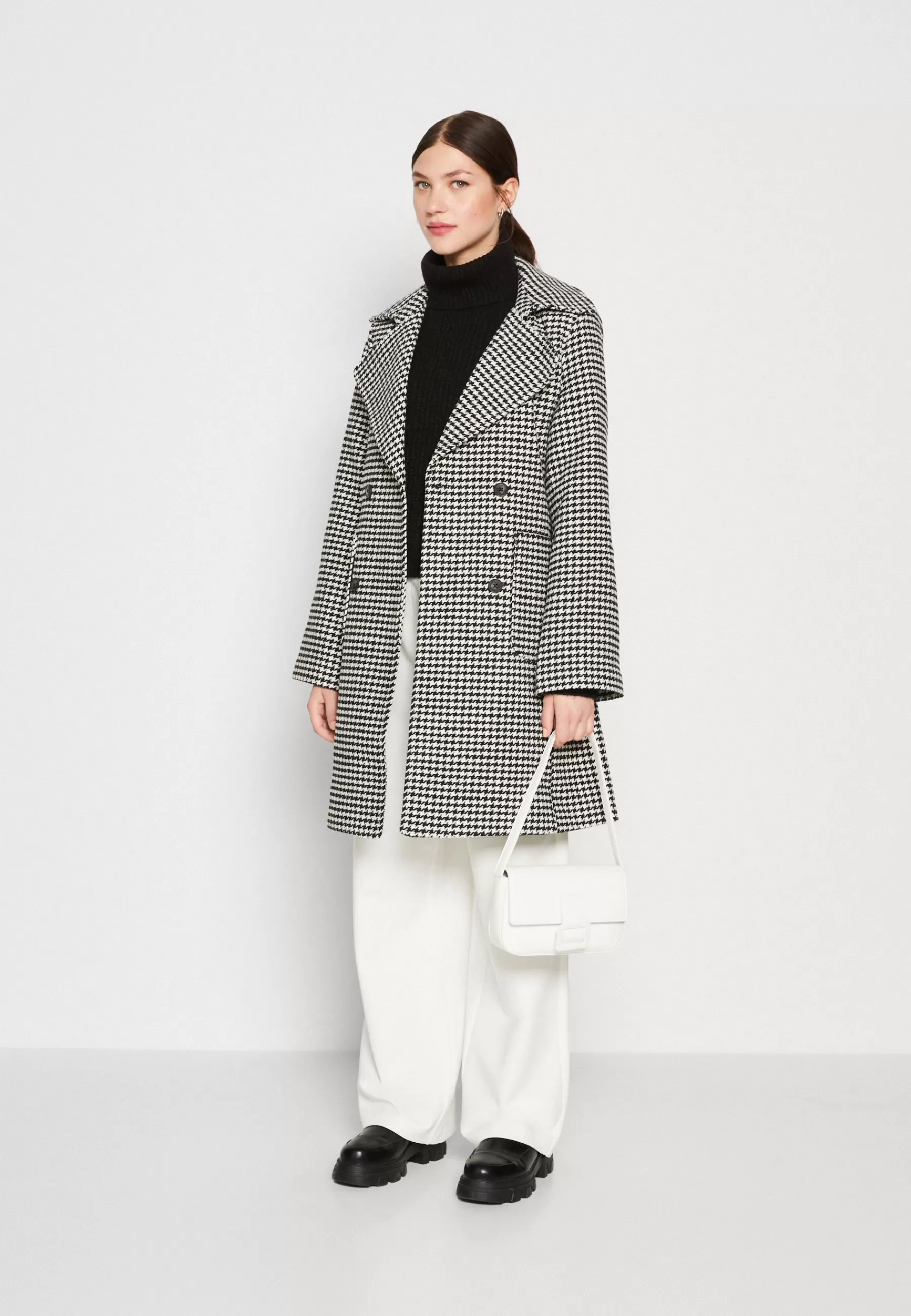 Best Sale Pcjoannes Checked Coat Belt - Cappotto Classico Donna Classici