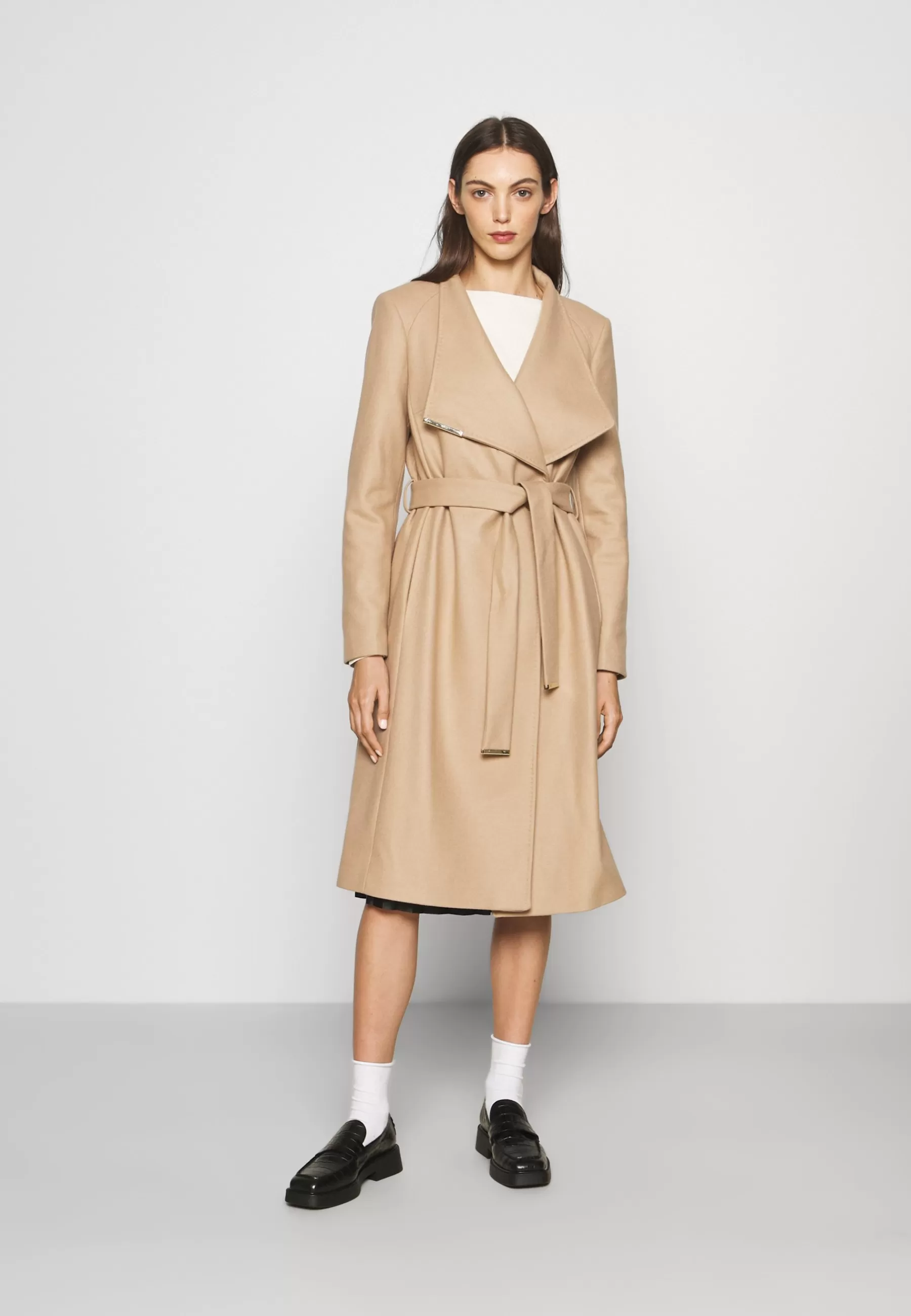 Sale Rose Wrap Coat With Shoulder Panels - Cappotto Classico Donna Classici