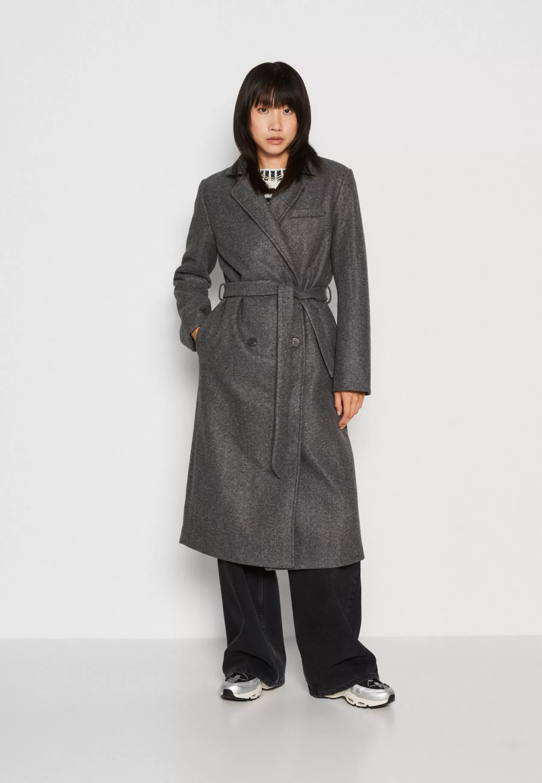 Fashion Vimano Maxi Tie Belted Coat - Cappotto Classico Donna Classici