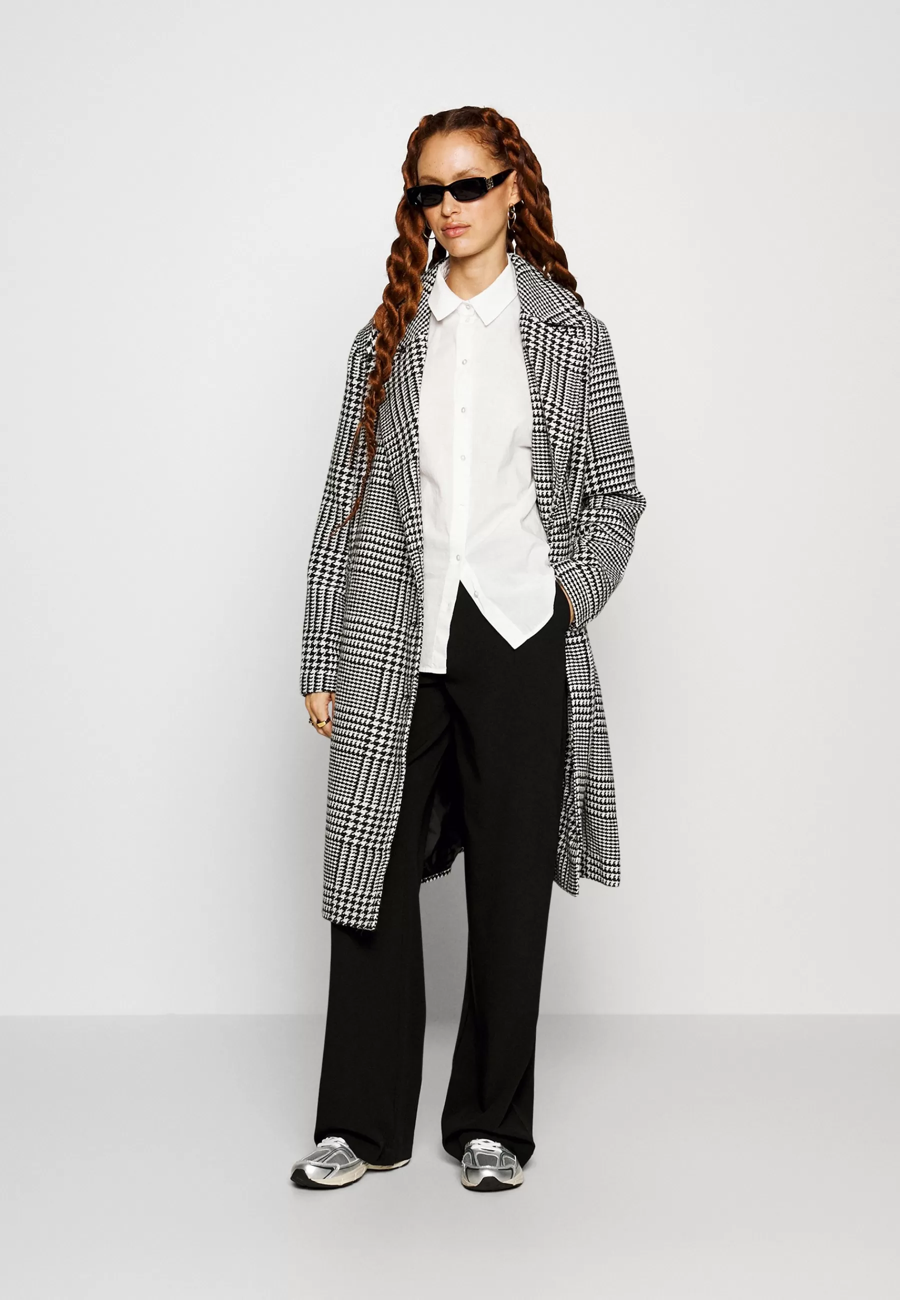 Fashion Vmhanna Long Check Coat - Cappotto Classico Donna Classici