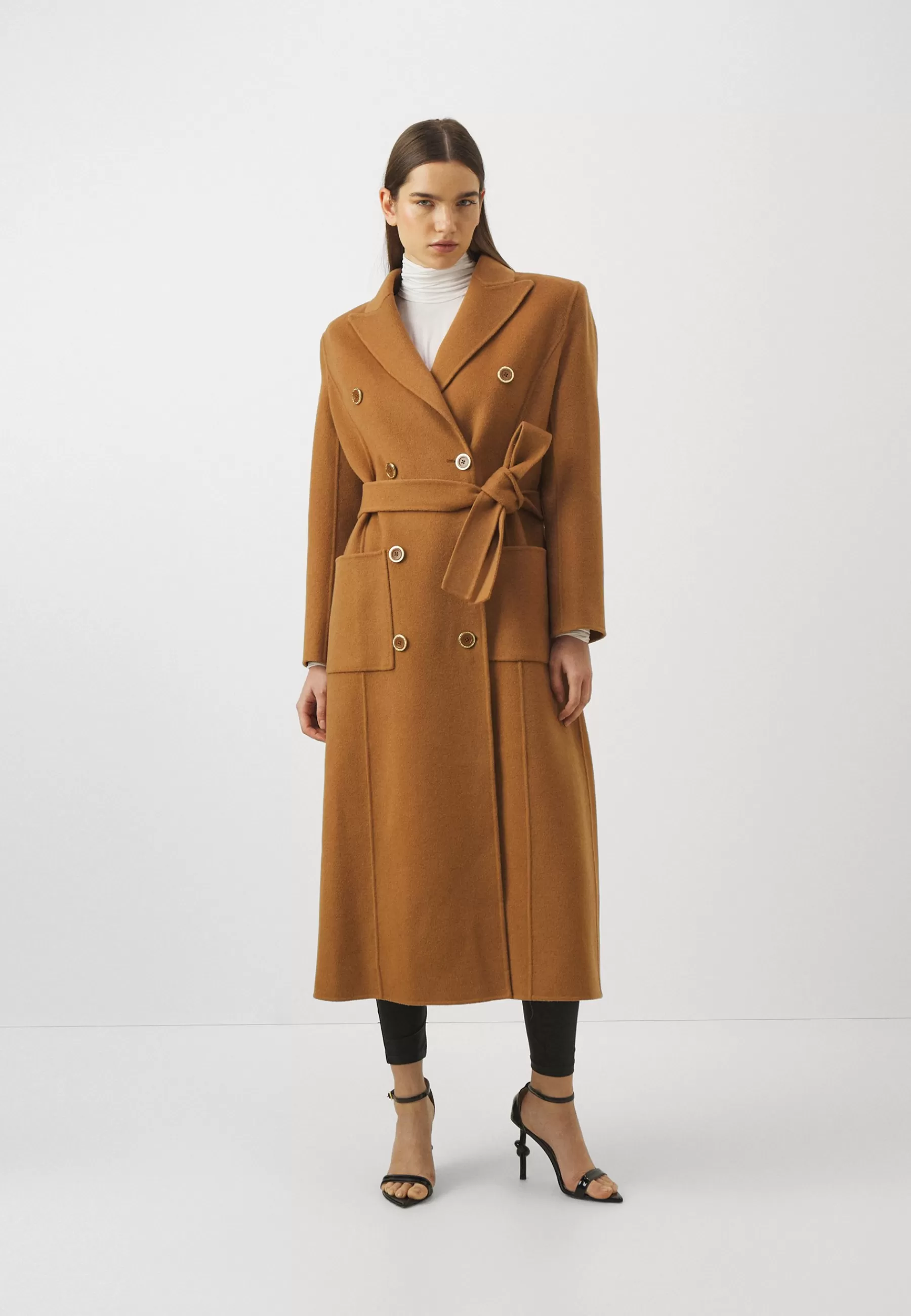 Flash Sale Women'S Coat With Belt - Cappotto Classico Donna Classici