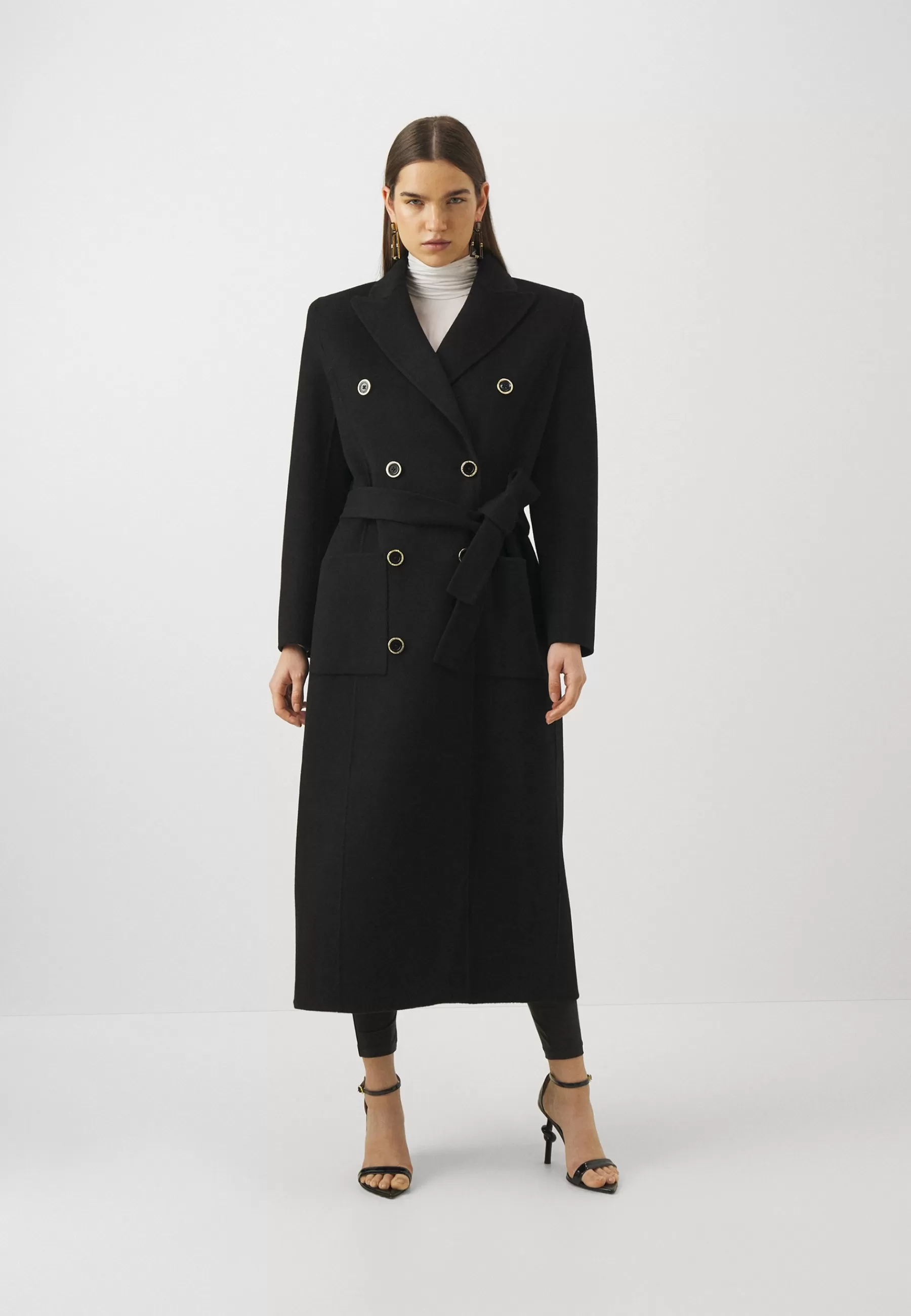 Clearance Women'S Coat With Belt - Cappotto Classico Donna Classici